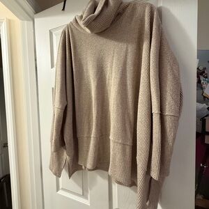 Cherish Taupe Cowl Neck Sweater